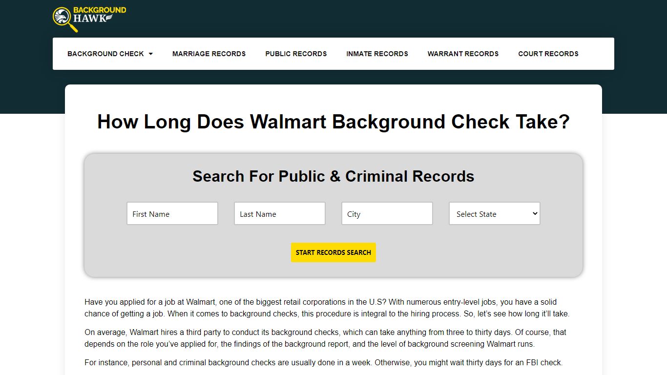 How Long Does Walmart Background Check Take?