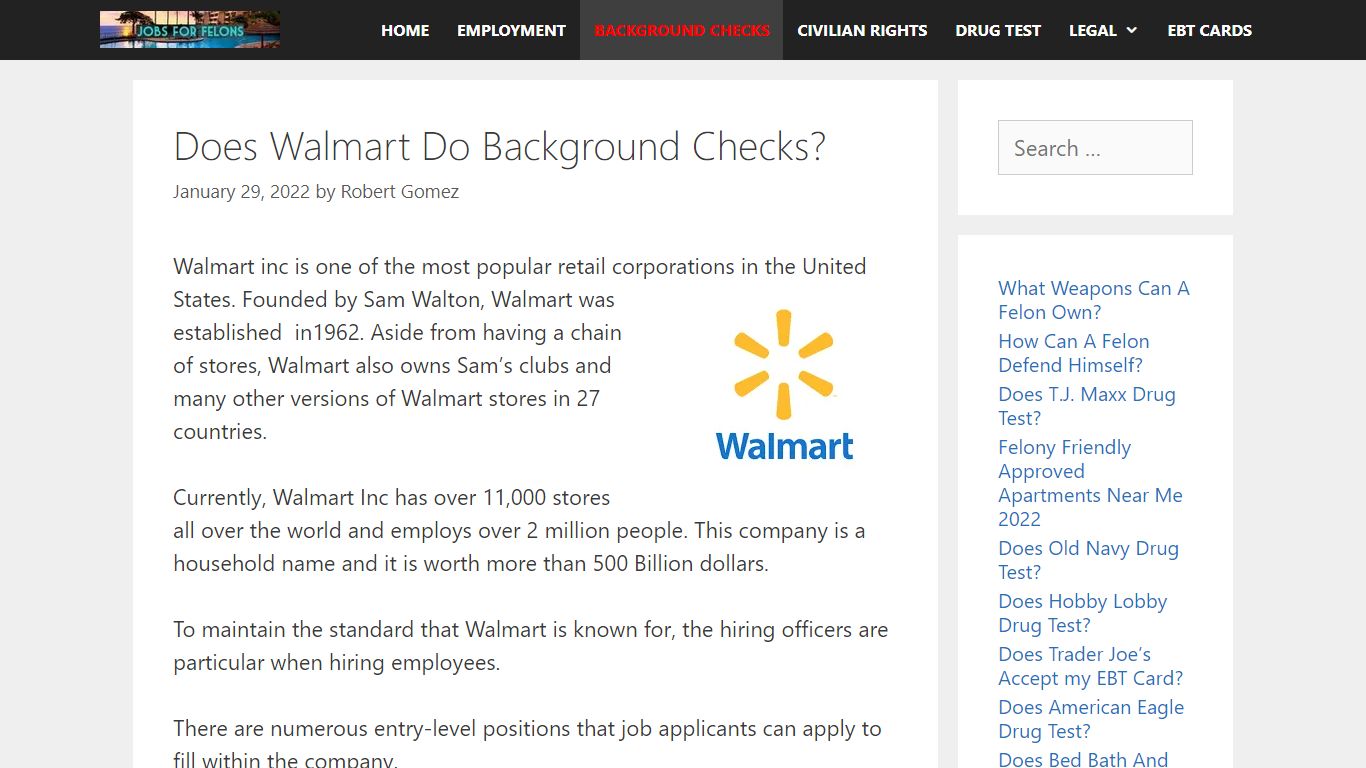Does Walmart Do Background Checks in 2022? - Jobs For Felons: Jobs for ...